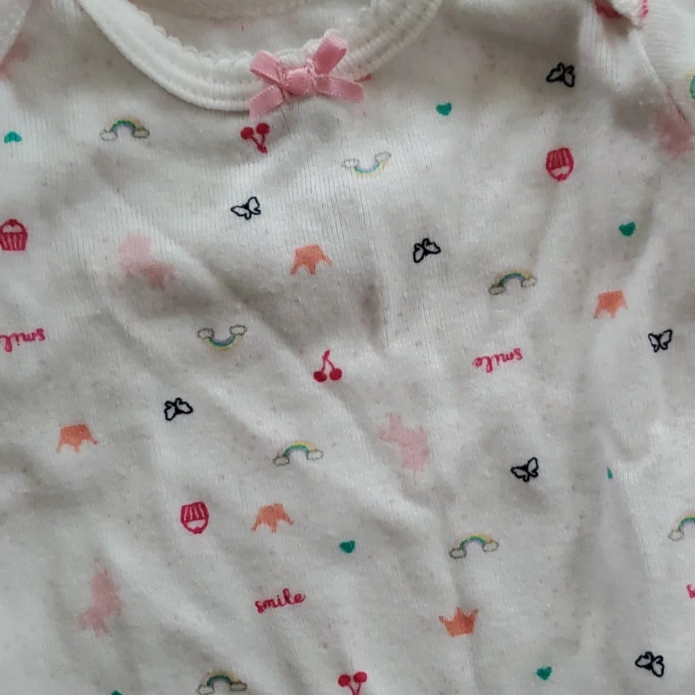 Carters Child of Mine Girls 3 Pack Short‎ Sleeve Onesies